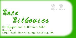 mate milkovics business card